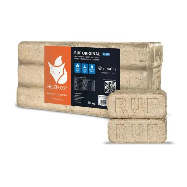 Heizfuxx Weichholzbriketts 960 kg – RUF-Form, 96 x 10 kg, DIN-zertifiziert, Palette – Bild 4