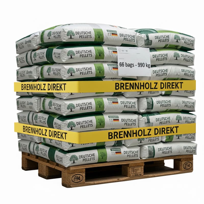 Deutsche Pellets – 66 Säcke – 990 kg