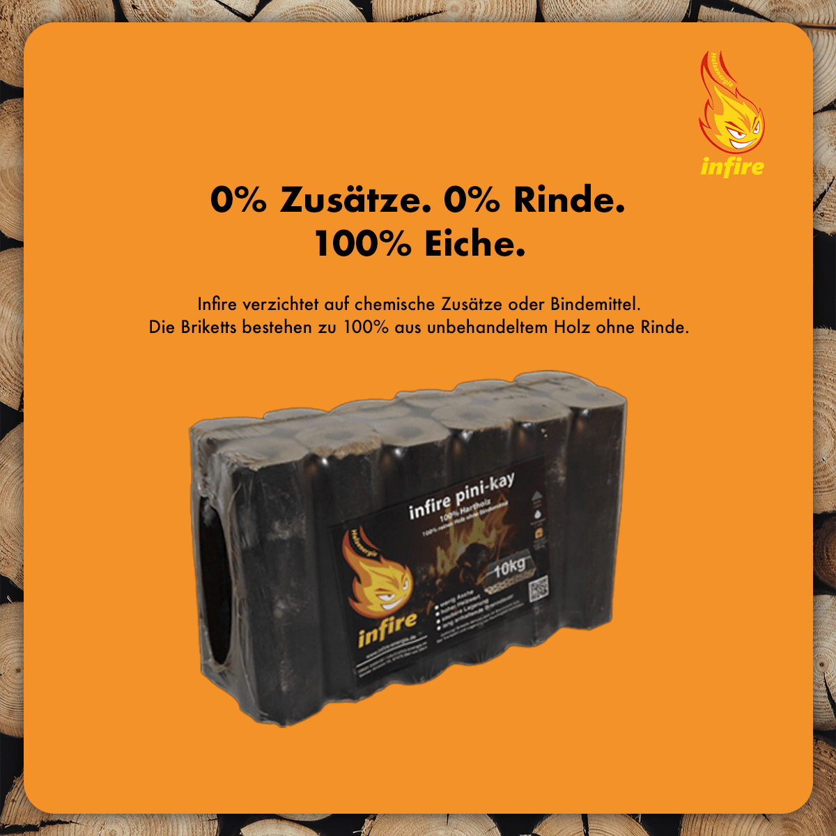 Pini-Kay – Hartholzbriketts – einzeln 10 kg – Bild 3