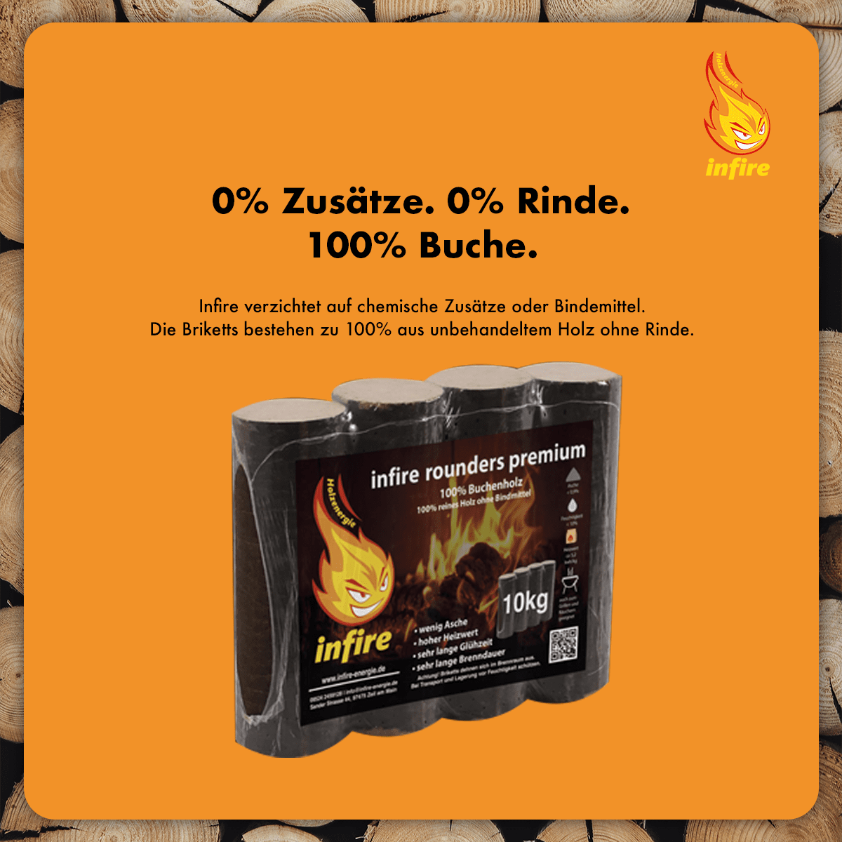 rounders premium – Hartholzbriketts – Palette 960 kg – Bild 2