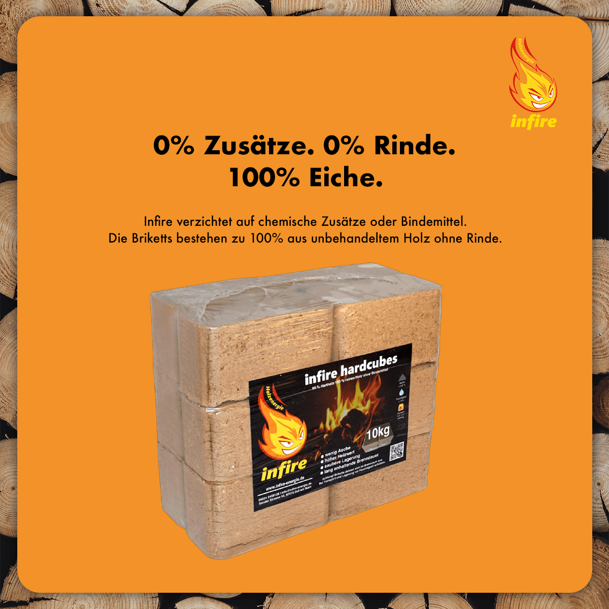 hardcubes – Mischholzbriketts – halbe Palette 500 kg – Bild 4