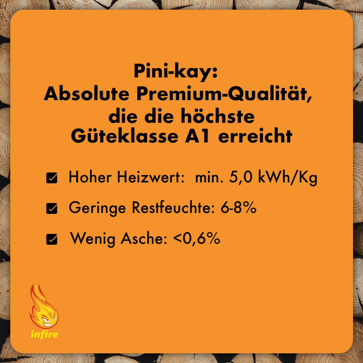 Pini-Kay – Hartholzbriketts – einzeln 10 kg – Bild 5