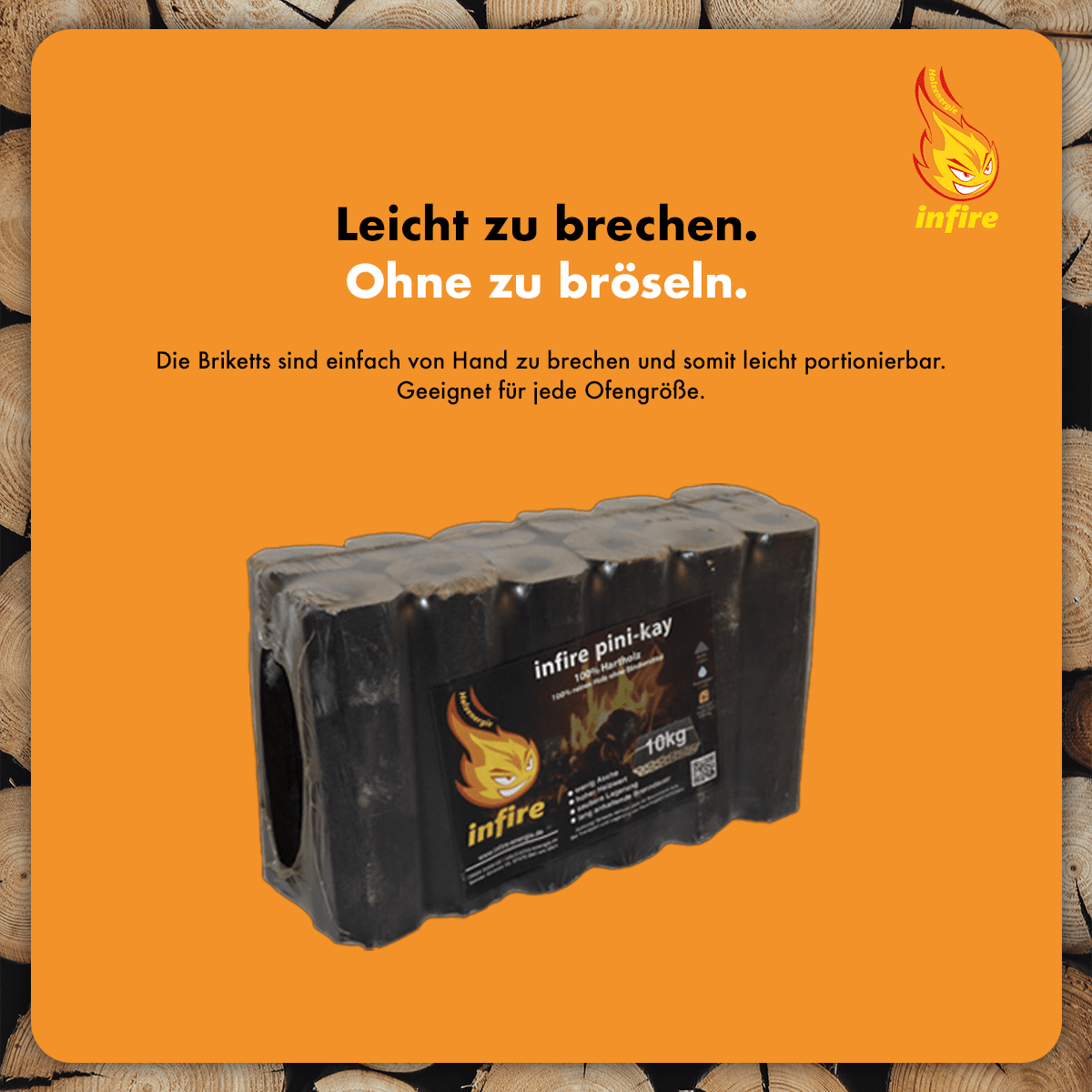 Pini-Kay – Hartholzbriketts – einzeln 10 kg – Bild 4