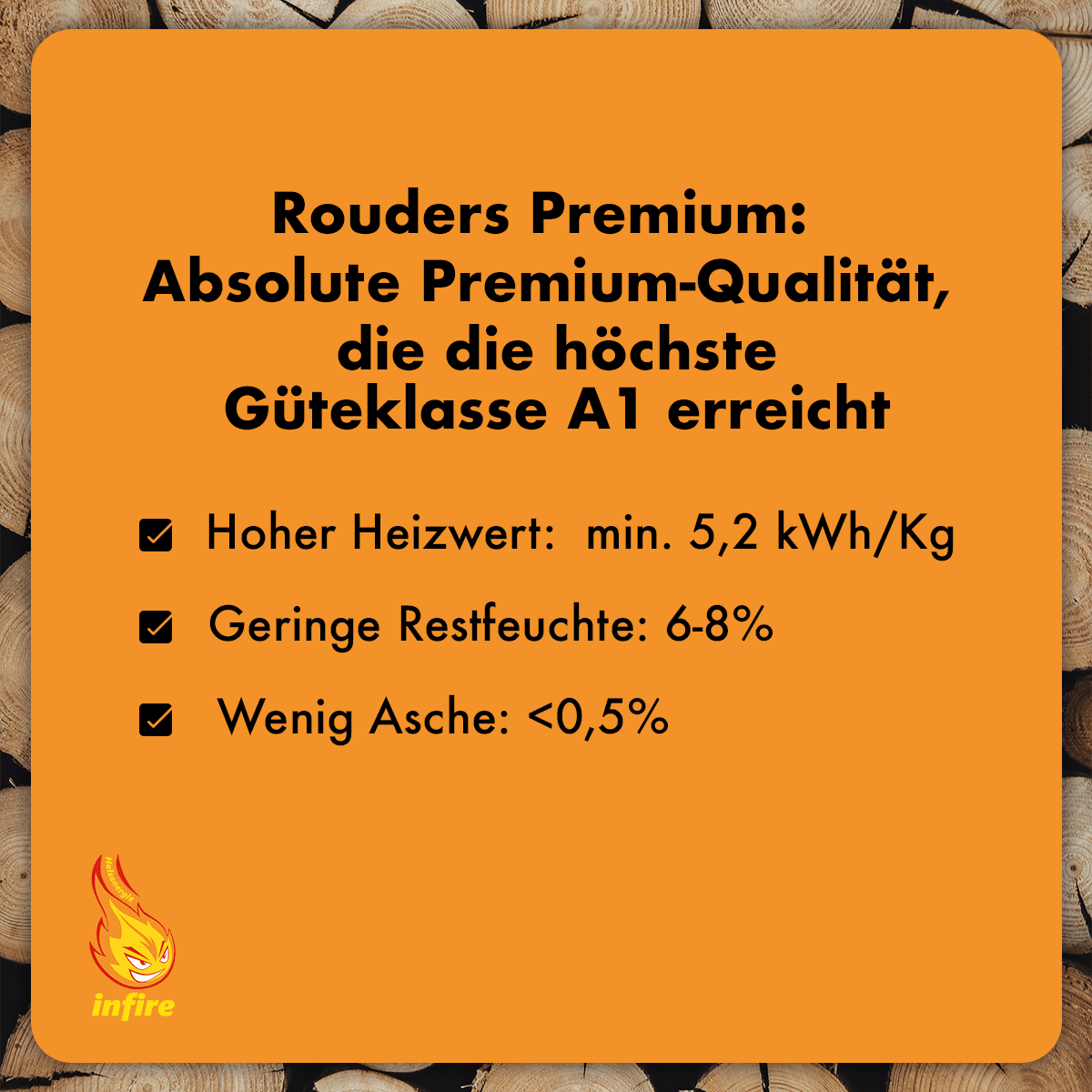 rounders premium – Hartholzbriketts – einzeln 10 kg – Bild 5