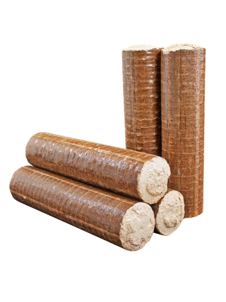 Hartholzbriketts Buche / Eiche rund in Folie – 960 kg Palette – Bild 2