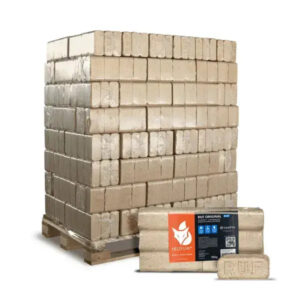 Heizfuxx Weichholzbriketts 960 kg – RUF-Form, 96 x 10 kg, DIN-zertifiziert, Palette