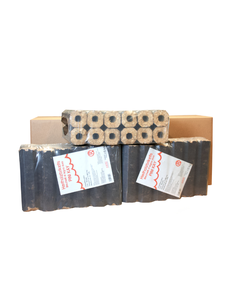 Holzbriketts Pini Kay 8-eckig im 30kg-Karton